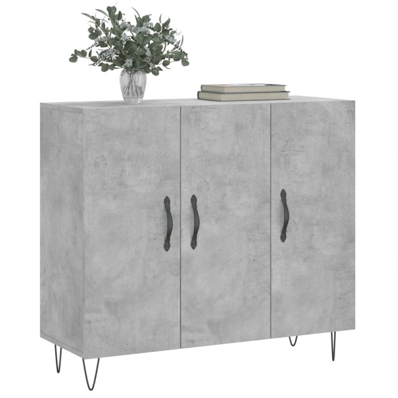 Szafka, szarość betonu, 90x34x80 cm, materiał drewnopochodny