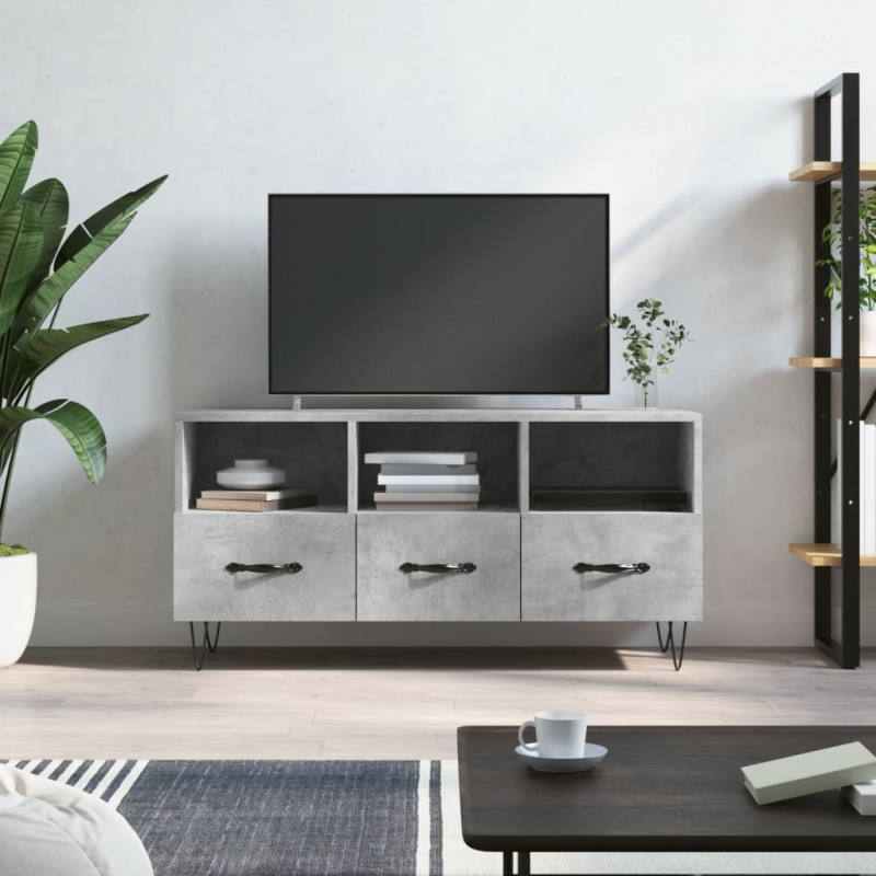 Szafka pod telewizor, szarość betonu, 102x36x50 cm