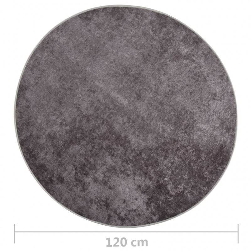 Dywan z możliwością prania, 120 cm, szary, antypoślizgowy