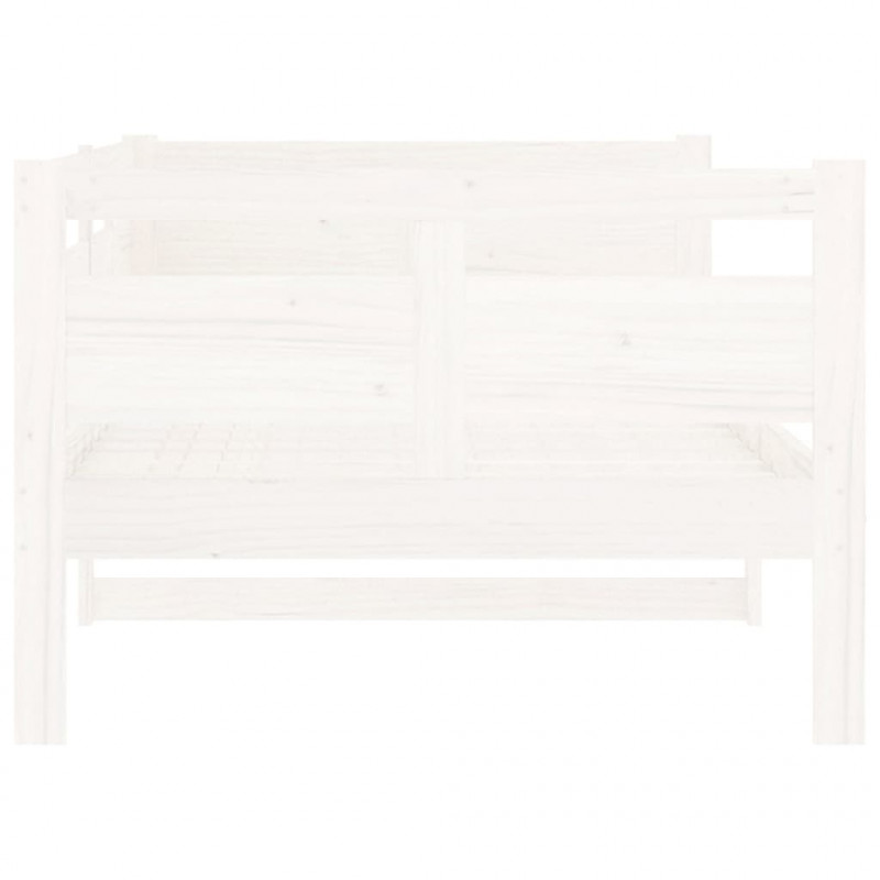 Łóżko dzienne, białe, lite drewno sosnowe, 90x200 cm