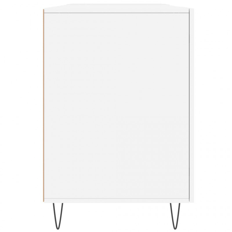 Biurko białe z połyskiem, 140x50x75 cm, materiał drewnopochodny