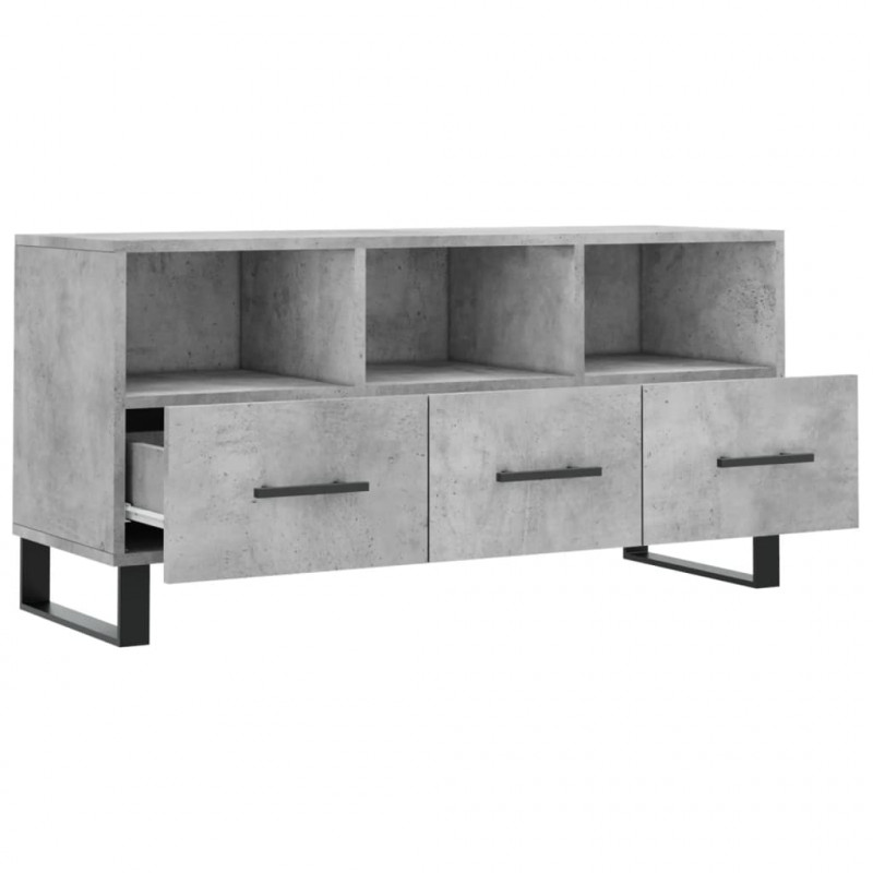 Szafka pod telewizor, szarość betonu, 102x36x50 cm