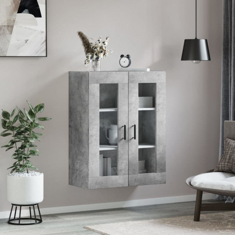 Szafka wisząca, szarość betonu, 69,5x34x90 cm