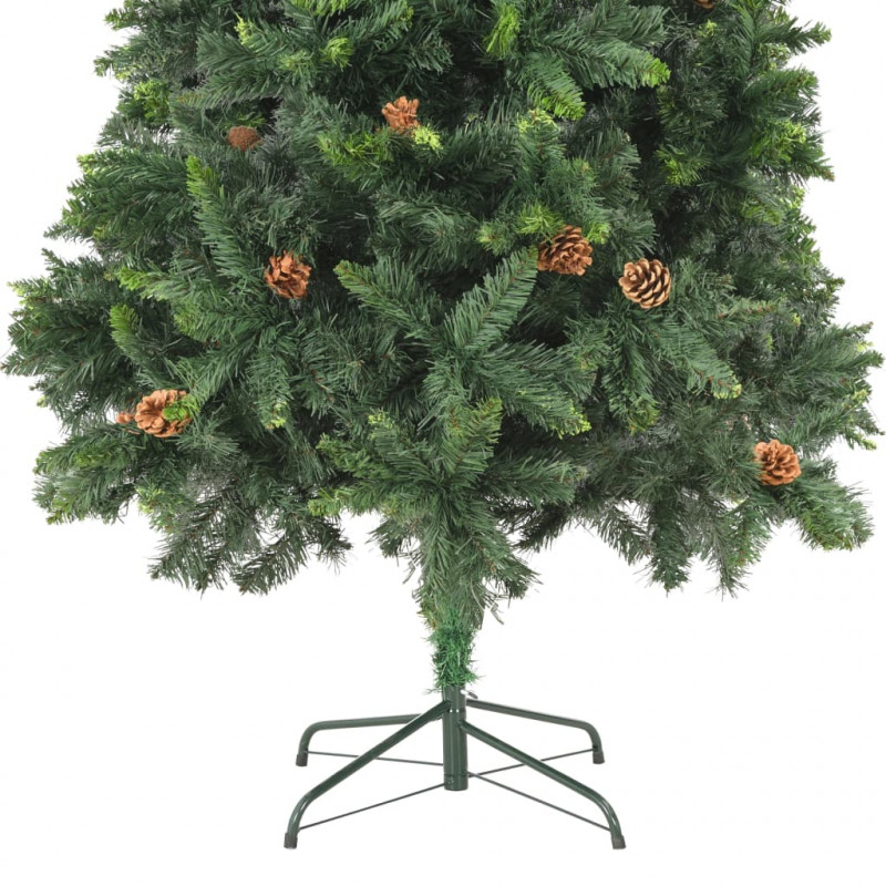 Sztuczna choinka z szyszkami, zielona, 210 cm