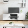 Szafka pod TV, wysoki połysk, biała, 150x30x50 cm