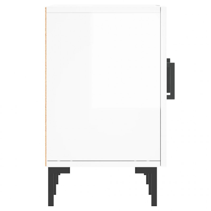 Szafka pod TV, wysoki połysk, biała, 150x30x50 cm