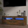 Szafka pod TV z oświetleniem LED, przydymiony dąb, 120x35x40 cm