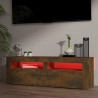 Szafka pod TV z oświetleniem LED, przydymiony dąb, 120x35x40 cm