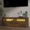 Szafka pod TV z oświetleniem LED, przydymiony dąb, 120x35x40 cm
