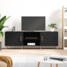 Szafka pod TV, czarna, 150x30x50 cm, materiał drewnopochodny
