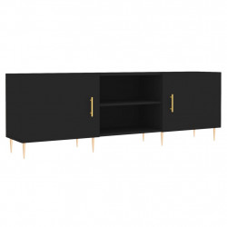 Szafka pod TV, czarna, 150x30x50 cm, materiał drewnopochodny