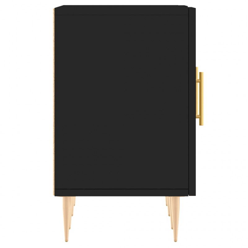 Szafka pod TV, czarna, 150x30x50 cm, materiał drewnopochodny