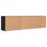 Szafka pod TV, czarna, 150x30x50 cm, materiał drewnopochodny