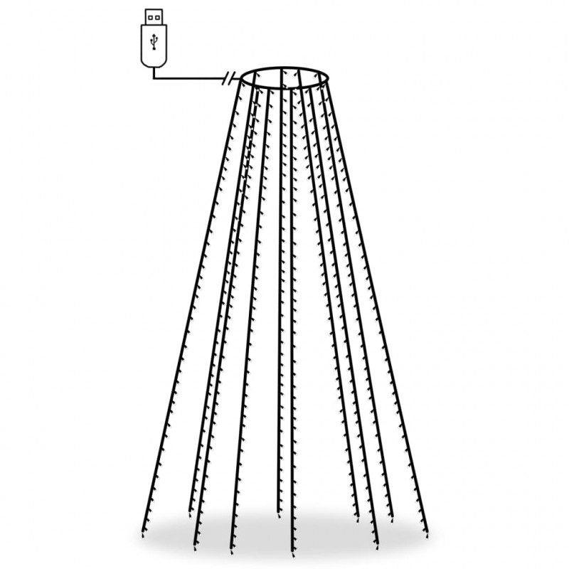Lampki na choinkę, 500 kolorowych LED, 500 cm, wewn./zewn.