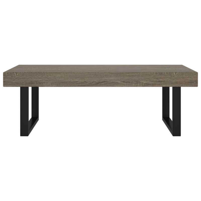 Stolik kawowy, szaro-czarny, 120x60x40 cm, MDF i żelazo