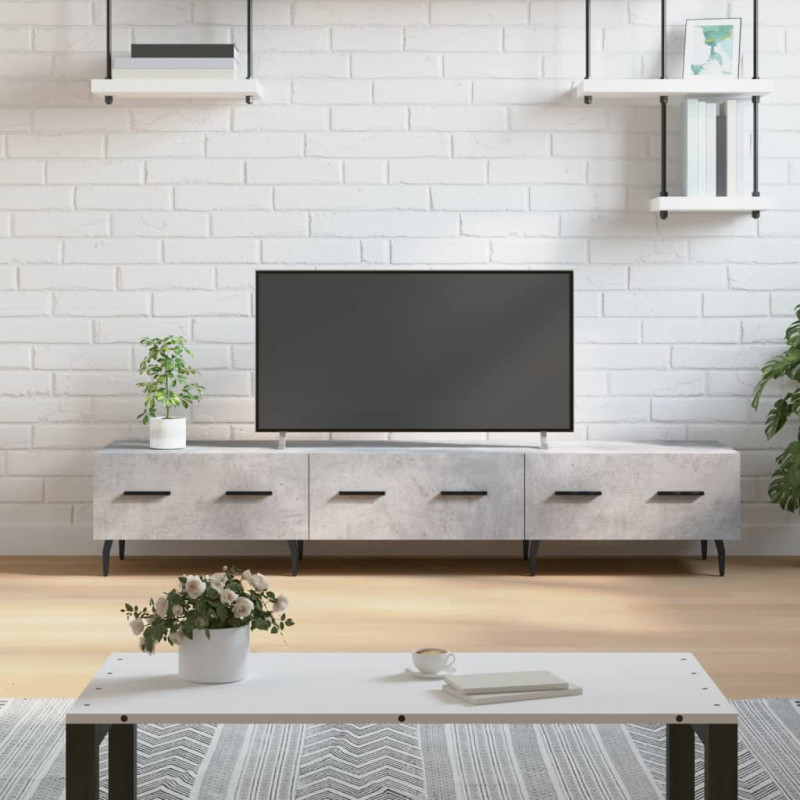 Szafka pod telewizor, szarość betonu, 150x36x30 cm
