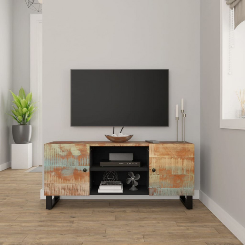 Szafka pod telewizor, 105x33x46 cm, lite drewno odzyskane