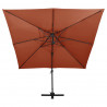 Parasol wiszący z podwójną czaszą, 300x300 cm, terakota