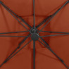 Parasol wiszący z podwójną czaszą, 300x300 cm, terakota