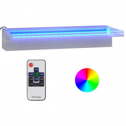 Wylewka do wodospadu z RGB LED, stal nierdzewna, 45 cm