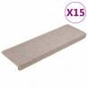 Nakładki na schody, 15 szt., 65x21x4 cm, taupe