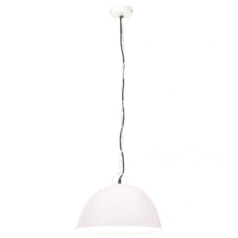 Industrialna lampa wisząca, 25 W, biała, okrągła, 41 cm, E27