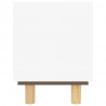 Stolik pod TV, biały, 105x30x40 cm, drewno sosnowe i rattan