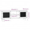 Stolik pod TV, biały, 105x30x40 cm, drewno sosnowe i rattan