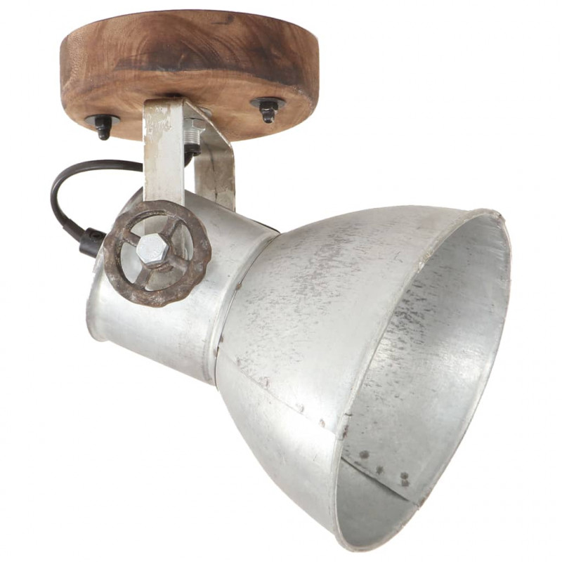 Industrialne lampy ścienne/sufitowe 2 szt. srebrne 20x25 cm E27