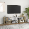 Szafka pod TV, biel i dąb sonoma, 149x30x52 cm