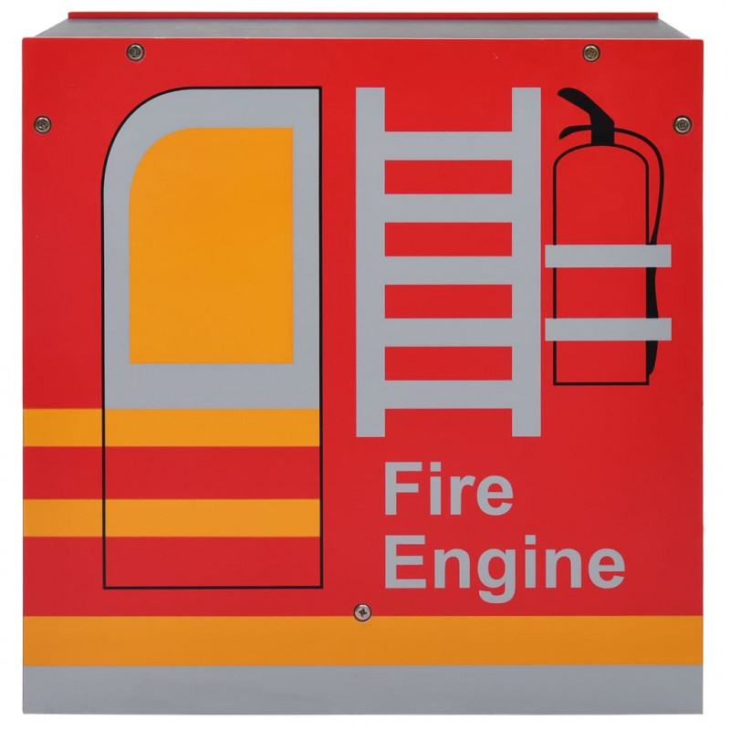 3-częściowy zestaw mebli dla dzieci, wóz strażacki, drewno