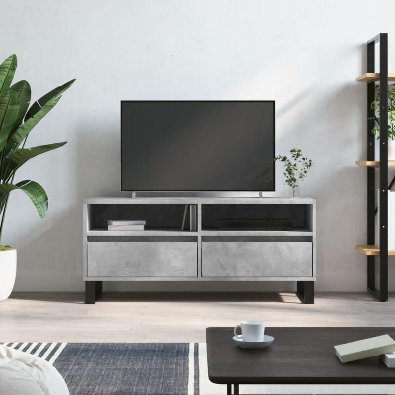 Szafka pod TV, szarość betonu, 100x34,5x44,5 cm