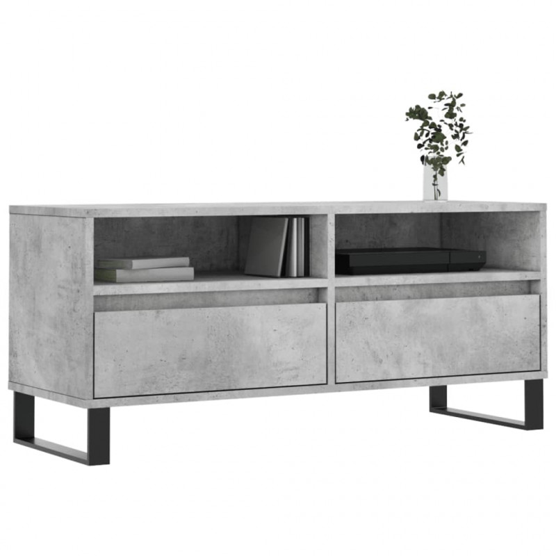 Szafka pod TV, szarość betonu, 100x34,5x44,5 cm