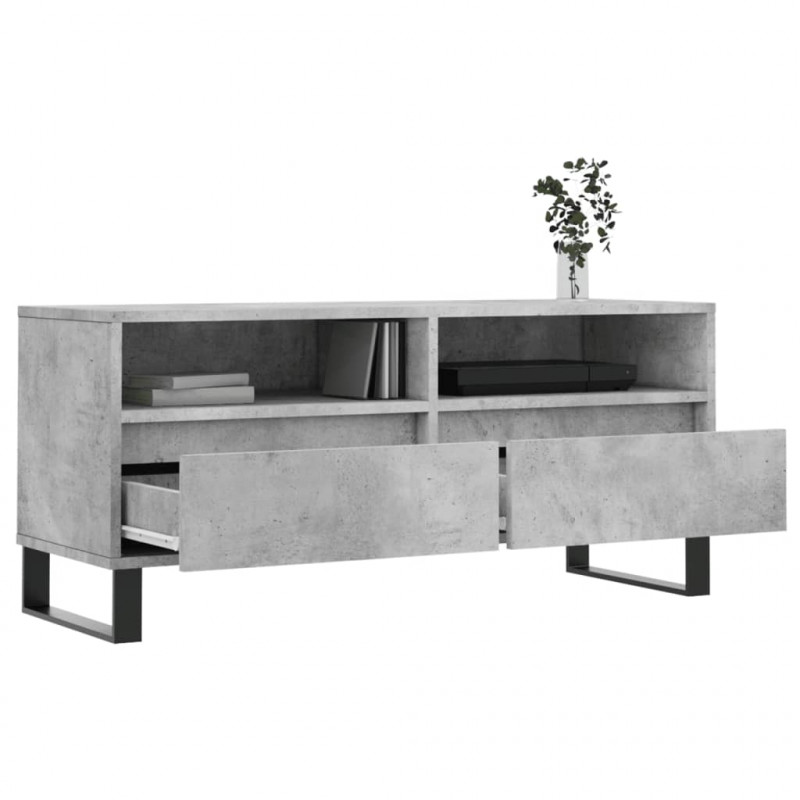 Szafka pod TV, szarość betonu, 100x34,5x44,5 cm