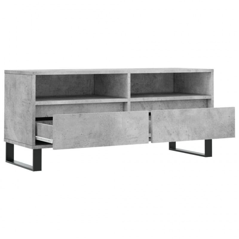 Szafka pod TV, szarość betonu, 100x34,5x44,5 cm