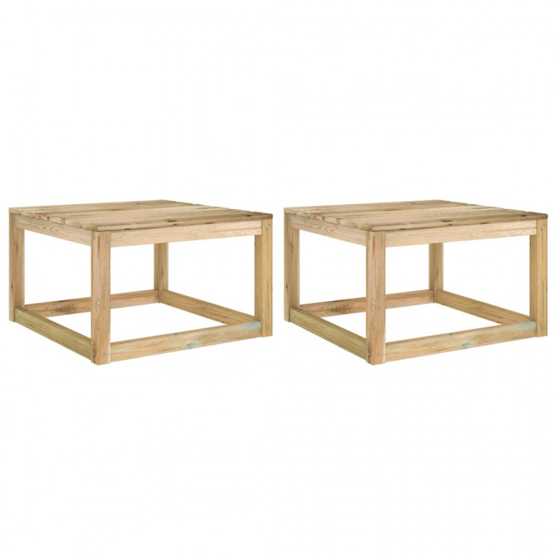 Ogrodowe stoliki z palet, 2 szt., 60x60x36,5 cm, drewno sosnowe