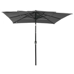 3-poziomowy parasol na aluminiowym słupku, antracyt, 2,5x2,5 m