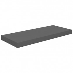 Półka ścienna, wysoki połysk, szara, 60x23,5x3,8 cm, MDF