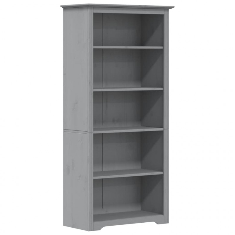 Biblioteczka BODO, szara, 82x40x173 cm, sosnowa, 5 półek