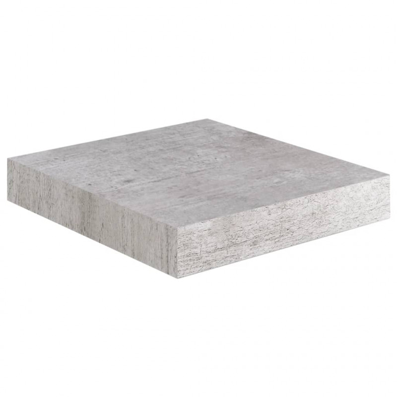 Półki ścienne, 4 szt., szarość betonu, 23 x 23,5 x 3,8 cm, MDF