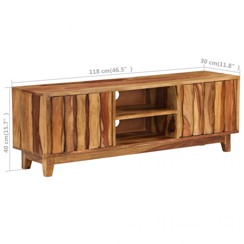 Szafka pod telewizor, lite drewno sheesham, 118 x 30 x 40 cm