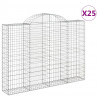 Kosze gabionowe, 25 szt, 200x30x140/160cm, galwanizowane żelazo
