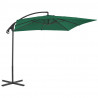 Parasol wiszący ze stalowym słupkiem, 250x250 cm, zielony