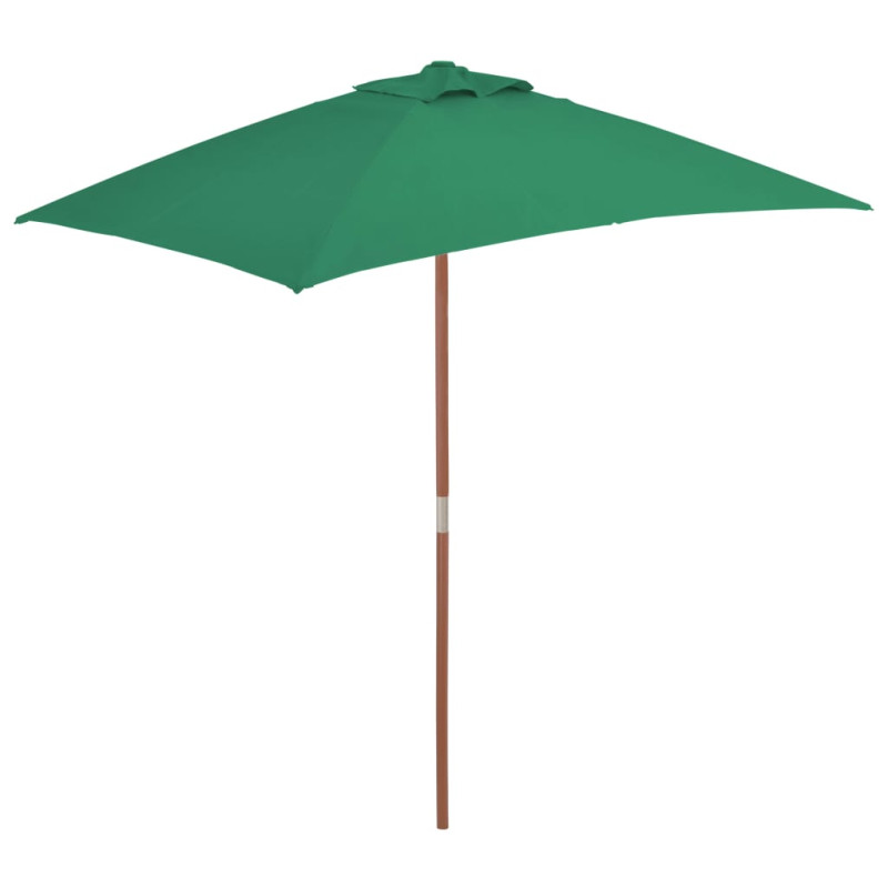 Parasol ogrodowy na drewnianym słupku, 150 x 200 cm, zielony