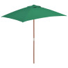 Parasol ogrodowy na drewnianym słupku, 150 x 200 cm, zielony