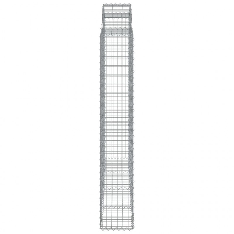Kosze gabionowe, 14 szt, 200x30x180/200cm, galwanizowane żelazo