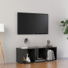 Szafka pod TV, szara na wysoki połysk, 107x35x37 cm
