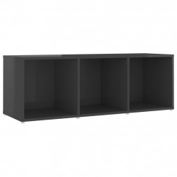 Szafka pod TV, szara na wysoki połysk, 107x35x37 cm