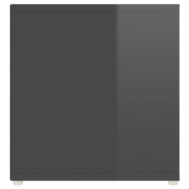 Szafka pod TV, szara na wysoki połysk, 107x35x37 cm