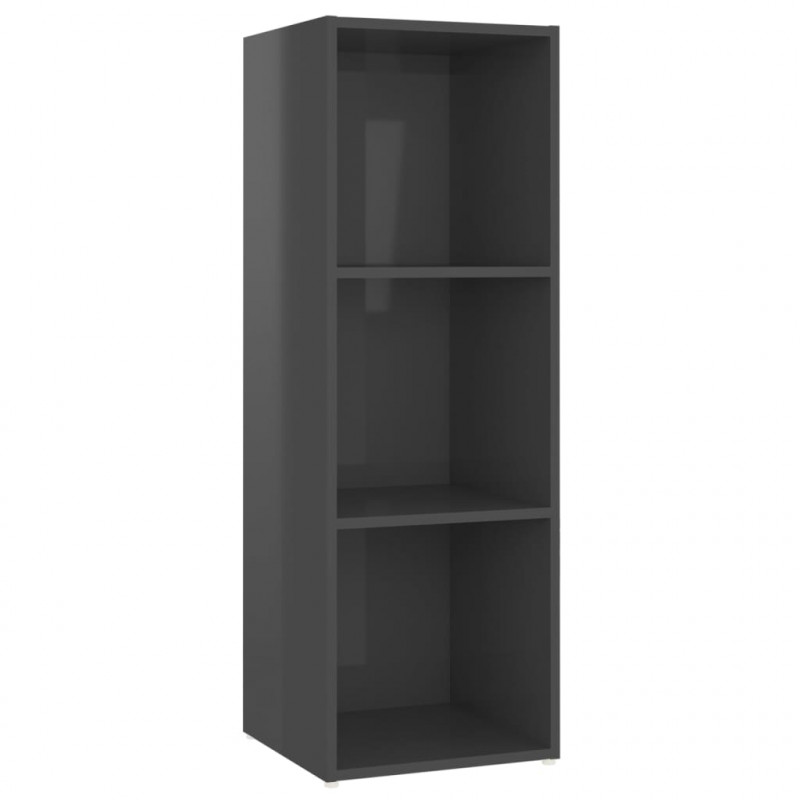 Szafka pod TV, szara na wysoki połysk, 107x35x37 cm